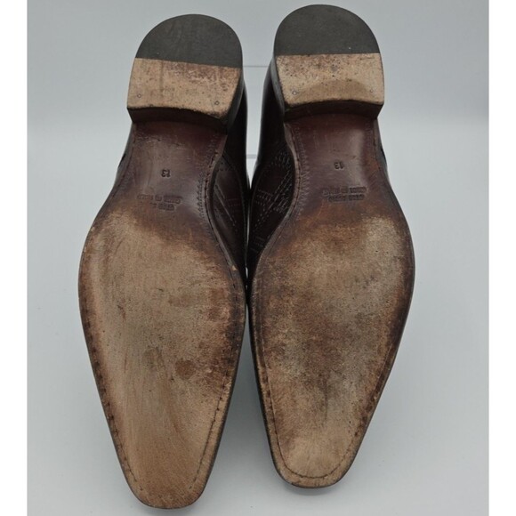 Paul Fredrick Dark Brown Leather Loafers Monk Strap Size 13 US Made In Italy - Picture 7 of 8